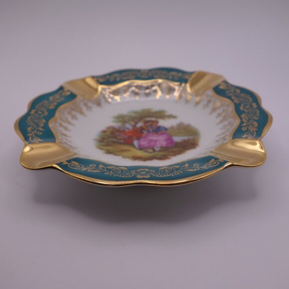 Porcelaine D'Art LIMOGES R P LIMOGES FRANCO Gragonard Courting Scene Ash Tray - Picture 2 of 12